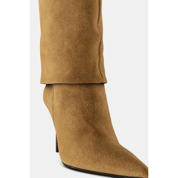 ZARA SPLIT LEATHER HEELED BOOTS - Picture 9 of 9